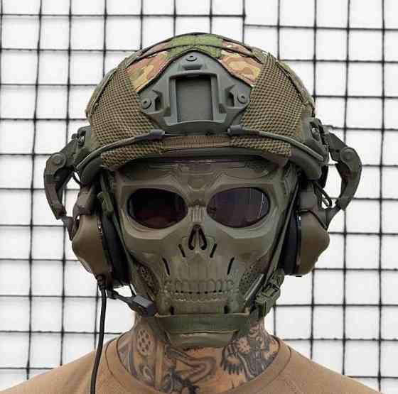 Тактический комплект шлем Fast Helmet + кавер + активные наушники М32 + крепление на шлем Винница