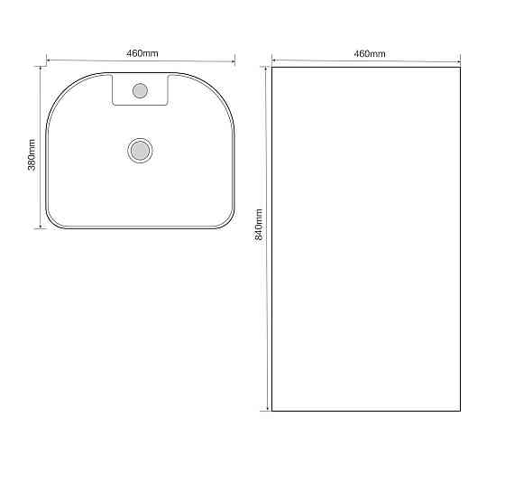 Раковина моноблок MIXXUS PREMIUM DIVERSE-1101 MARBLE 460х380х840mm з отвором під змішувач та перели  ( MP6575 ) 29743 Харків