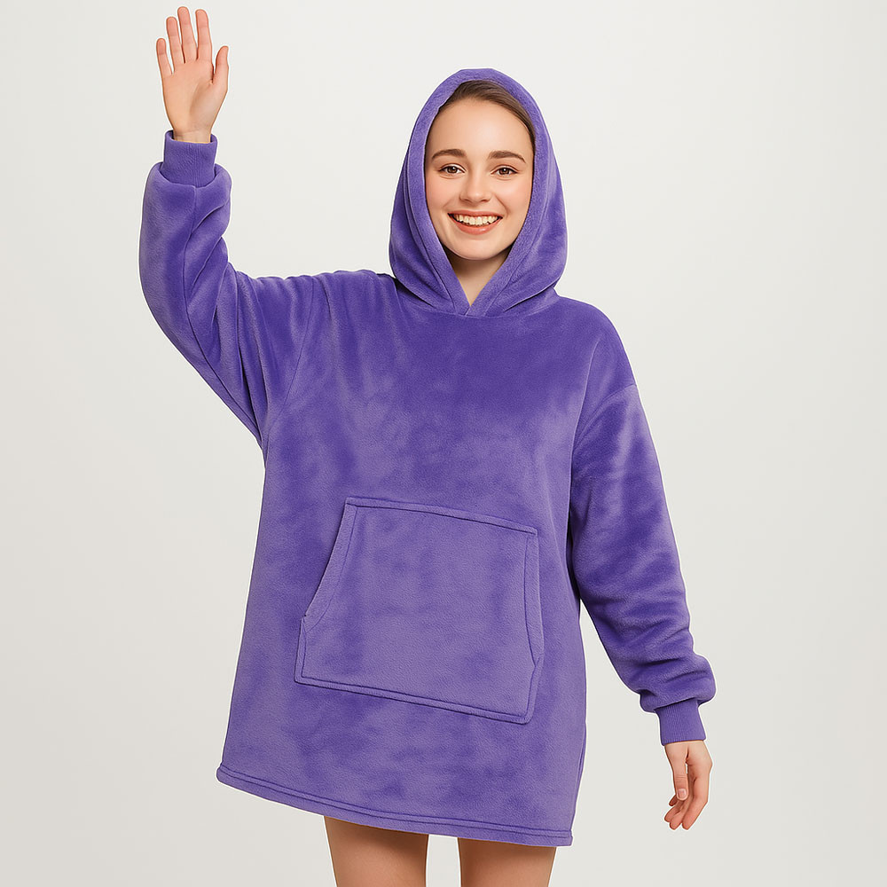 Плед толстовка с капюшоном (100х80см) HUGGLE HOODIE, Фиолетовый / Плед-худи / Оверсайз толстовка плед с капюшоном Киев - изображение 1