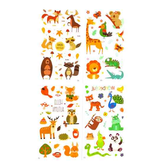 Набір дитячих тимчасових тату «Тварини» tattoo-kids-mini-set-animals Вінниця