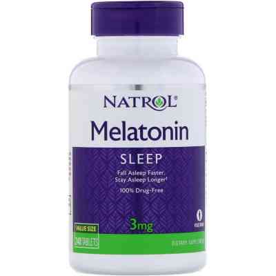 Амінокислота Natrol Мелатонін, Melatonin 3 мг, 240 таблеток (NTL-16068) Вінниця
