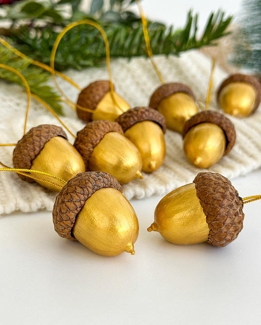 Набір жолудів "Золото" розписаний вручну 10 штук Київ - фото 3