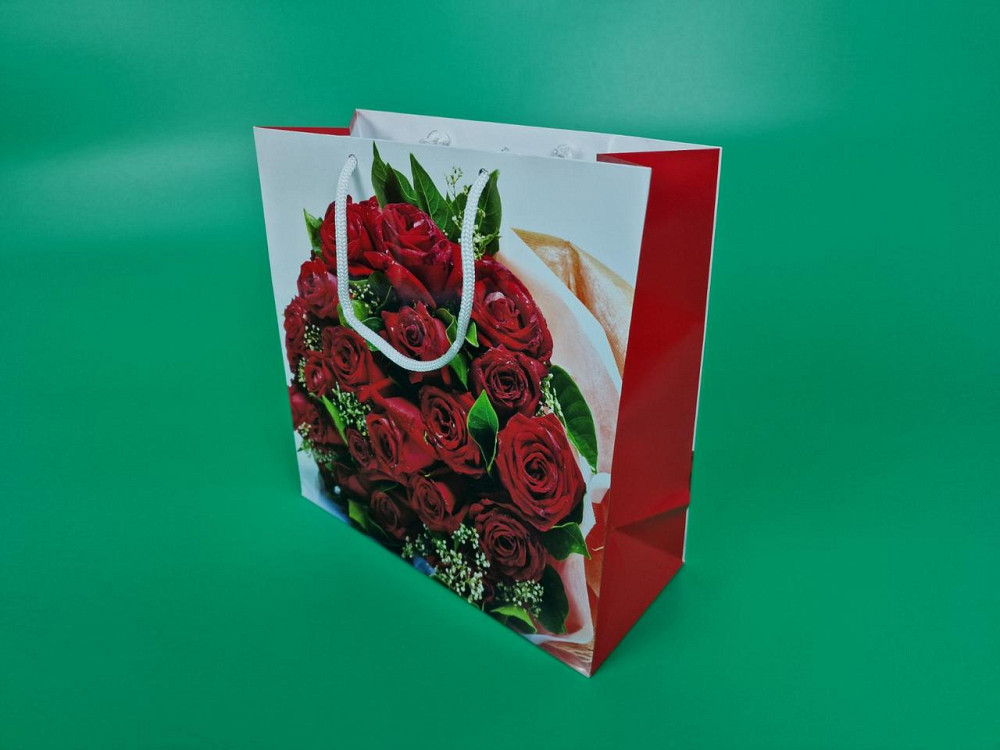 Пакет паперовий подарунковий квадратний 23*24*10 (артKV-222) (12 шт) Харків - фото 1