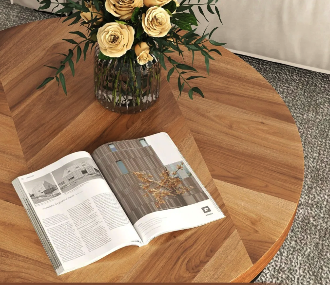 Столик журнальний у стилі лофт з металевими ніжками та дерев’яною стільницею Costway Leo Київ - фото 3