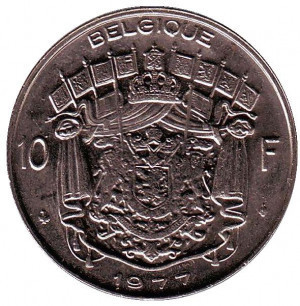 Монета 10 франков. 1977 год, Бельгия. (Belgique) Полтава - изображение 1