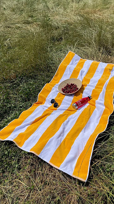 Пляжний рушник Ideal Textile махровий в смужку 90х170см (56860346) Чернівці - фото 4