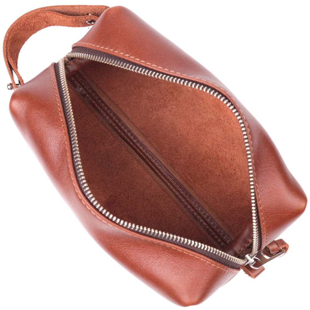 Мужская косметичка среднего размера из гладкой кожи на молнии Сердце (GRANDE PELLE) Киев - изображение 10