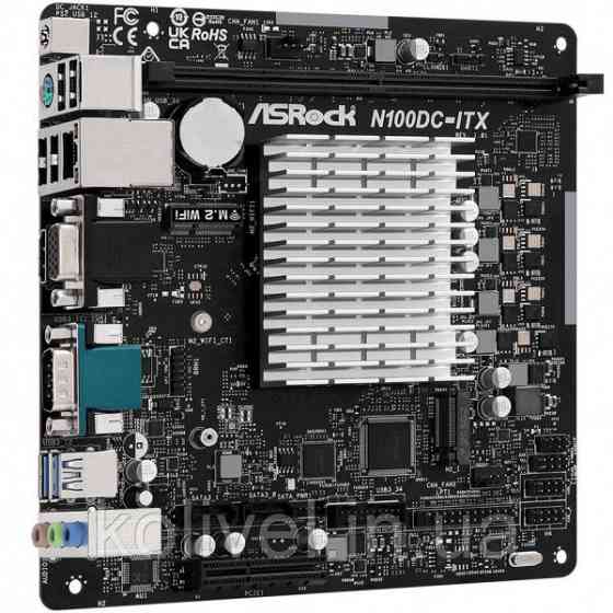 ASRock N100DC-ITX (Quad-Core N100 3.4GHz, 1xDDR4 DIMM, VGA/HDMI, 1*PCIe, 2xSATA3, M.2, GLan, miniITX Киев