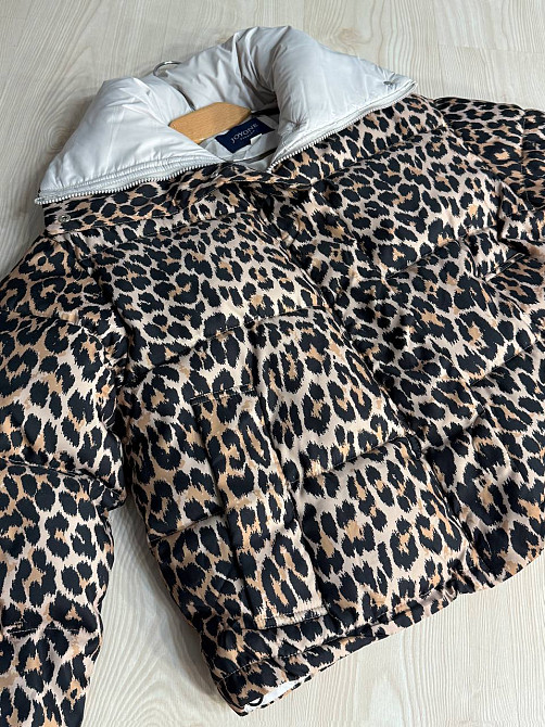 Куртка жіноча Joy one 8318 пуффер комір стійка коротка леопардовий принт коричнева, коричневий, XL Київ - фото 15