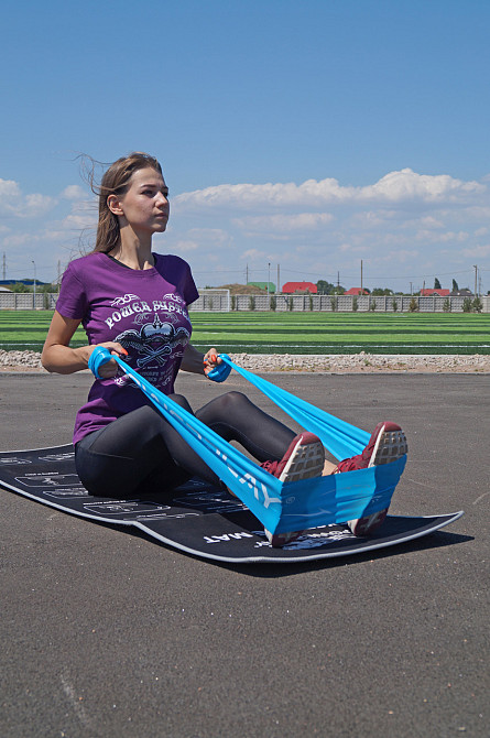 Стрічка-еспандер для фітнесу та реабілітації PowerPlay 4112 0.4мм MediBand Light Синя (6.8 кг) Луцк - изображение 5