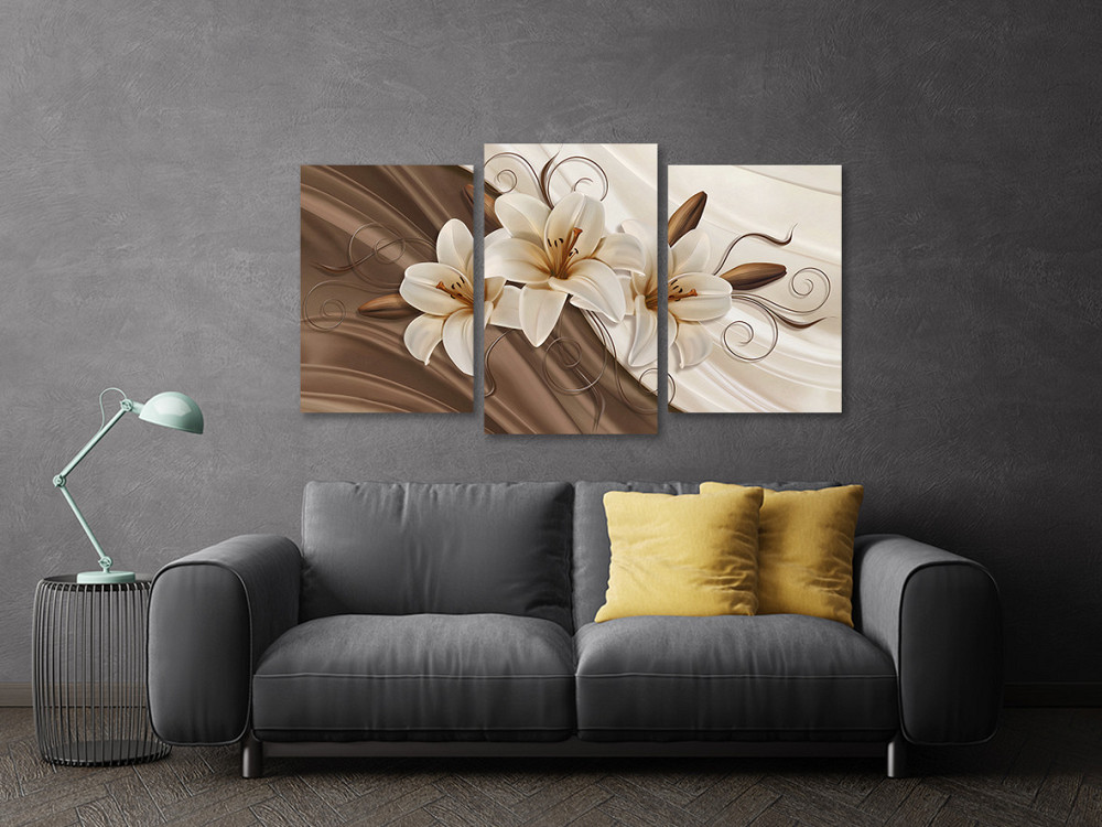 Модульна картина у вітальню/ спальню Лілії    Art-581_3 70x130 см Київ - фото 3
