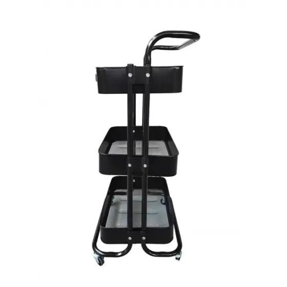 Стеллаж этажерка с полками на колесах ZM-1670 черный Коломия