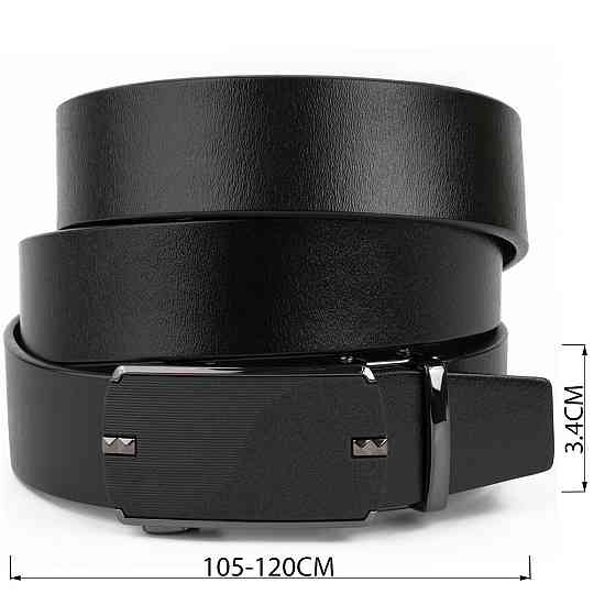 Ремень мужской c матовой черной вставкой на пряжке Vintage 20319 Черный Киев