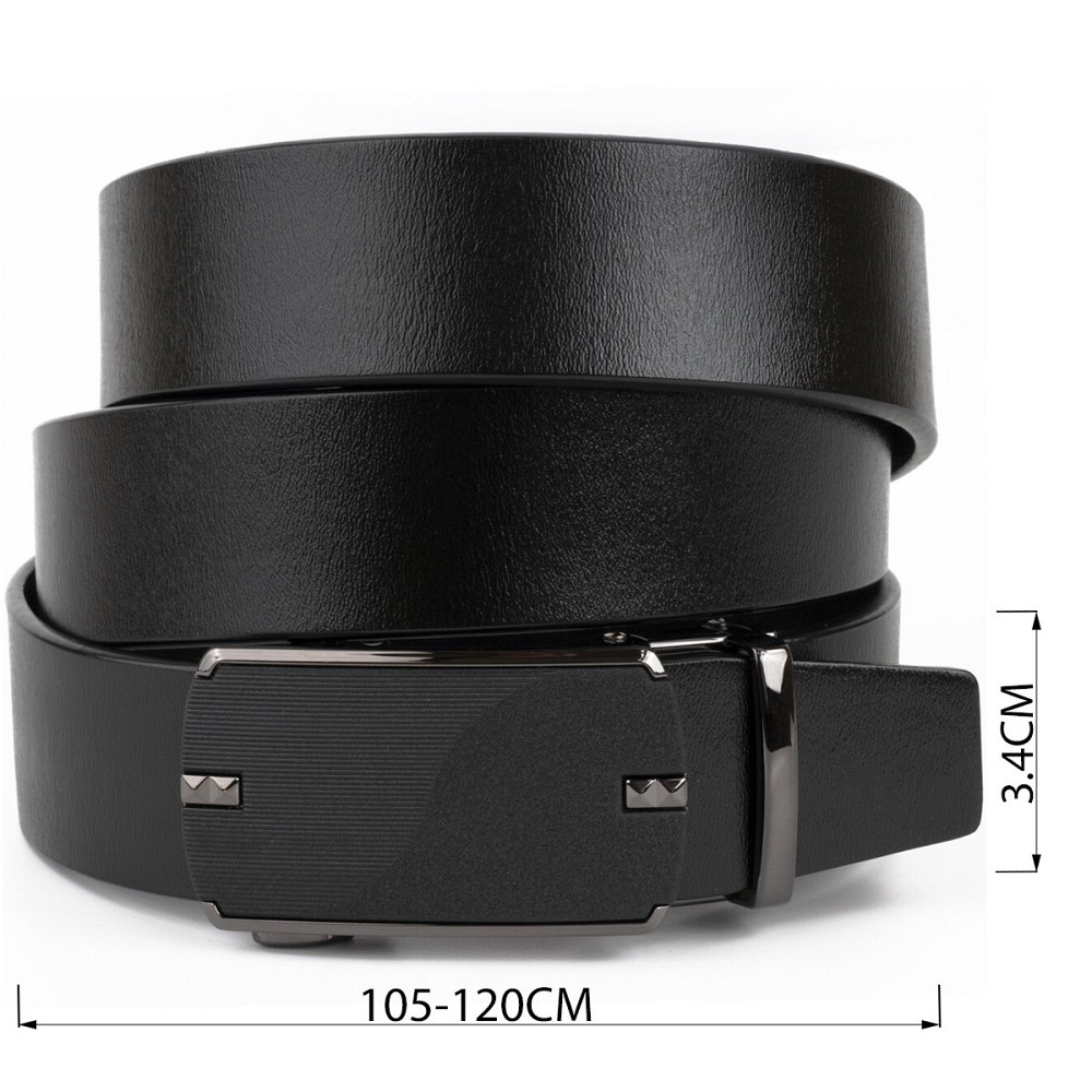 Ремінь чоловічий з матовою чорною вставкою на пряжці Vintage 20319 Чорний Київ - фото 4