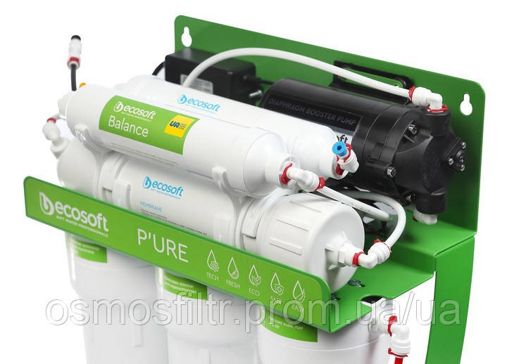 Фільтр зворотного осмосу Ecosoft P’URE BALANCE з помпою + комплект картриджів 6 міс (MO675MBALPSECO+CHV5PUREBA) Київ - фото 4
