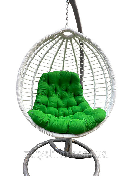 Кокон плетений із зеленою подушкою Київ - фото 8