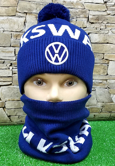 Комплект шапка + баф WOLKSWAGEN Pom Pom Fleece Київ - фото 1