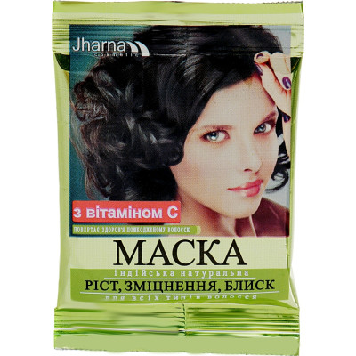 Маска для волос Jharna Индийская для роста, укрепления и блеска волос 25 г (4820164640388) Винница - изображение 1