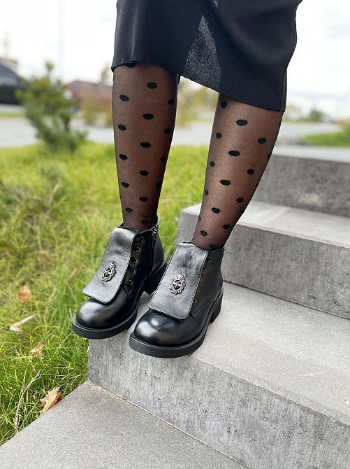 Injers Черевики жіночі INJERS чорні натуральна шкіра висота 13см (4007) 37р.38р.39р.40р. Коломия - фото 3