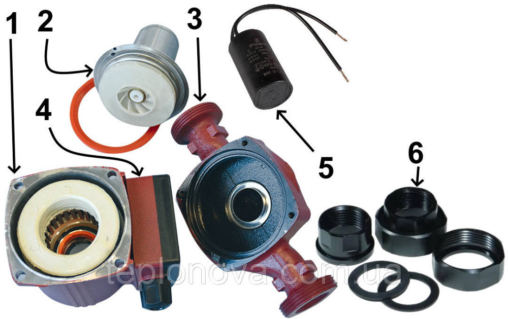 Насос циркуляційний VOLKS pumpe ZP25/6 180 мм + гайки Чернівці - фото 4