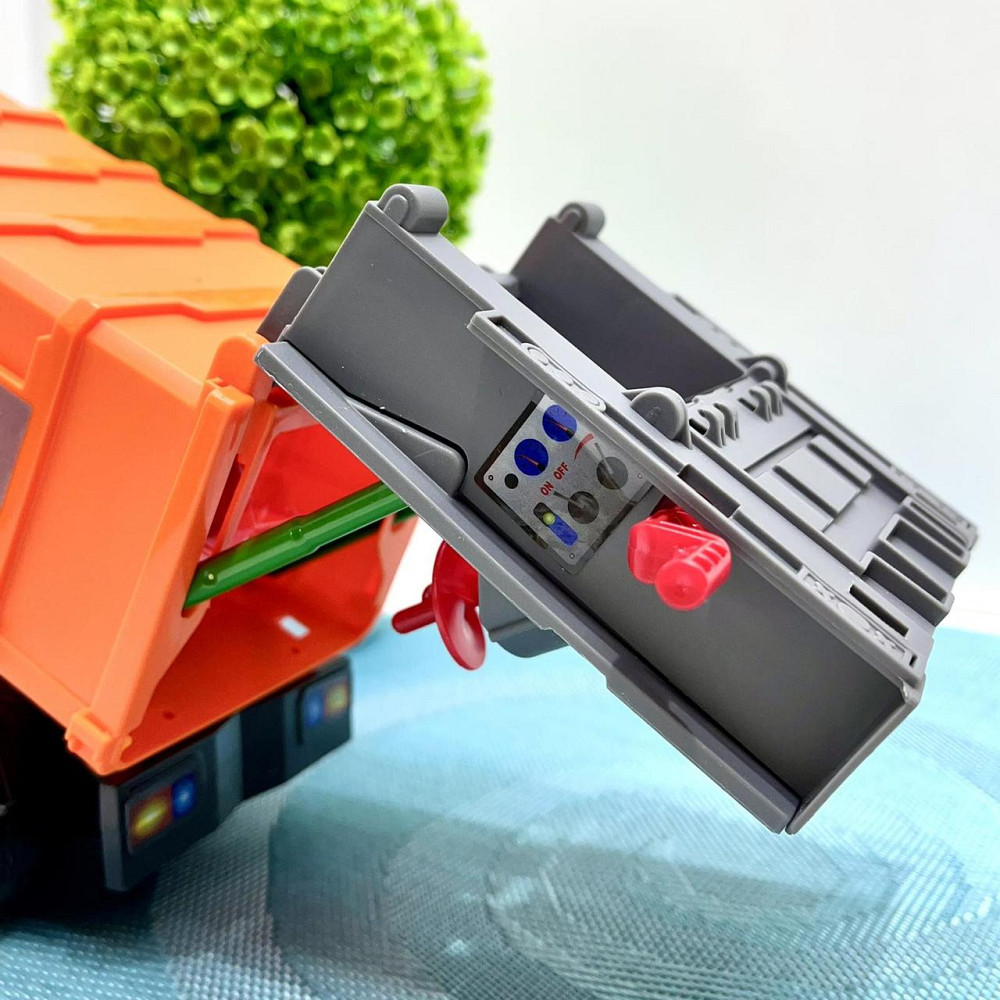 Сміттєвоз машинка інерційна звук підсвічування 1:16 Помаранчева (A1110-3-13) Чернігів - фото 6