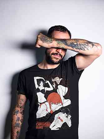 Футболка для хлопчика з аніме принтом Людина-бензопила оверсайз (зріст від 165 до 180) Чорний AnimeJ0104m Дніпро