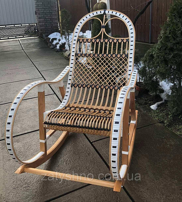 Кресло качалка белая с ротанга Киев - изображение 6