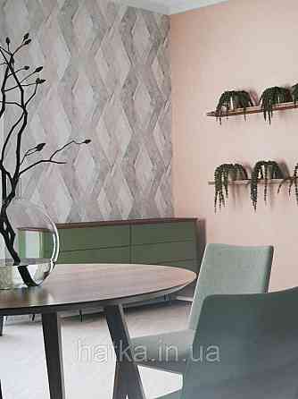 Шпалери вінілові на флізеліні Marburg Shades 0.53х10 смуги зиґзаґ розмиті з ефектом старіння коричневі чорні сірі Київ