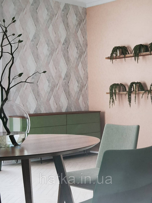 Шпалери вінілові на флізеліні Marburg Shades 0.53х10 смуги зиґзаґ розмиті з ефектом старіння коричневі чорні сірі Київ - фото 2
