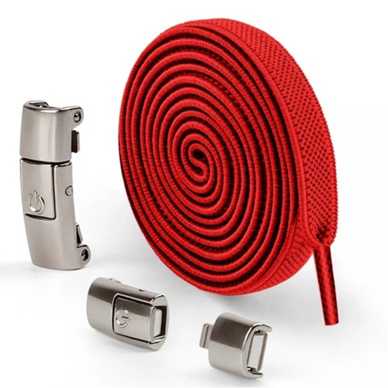 Магнітні шнурки — надійна фіксація та комфорт | Lace 120cm (червоні) Миколаїв - фото 1