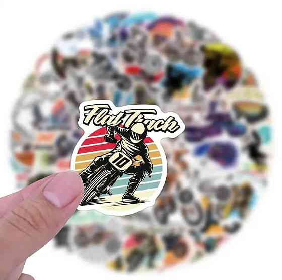 Наклейки Мотокрос 65 шт – набор стикеров для ноутбука, телефона, шлема Киев