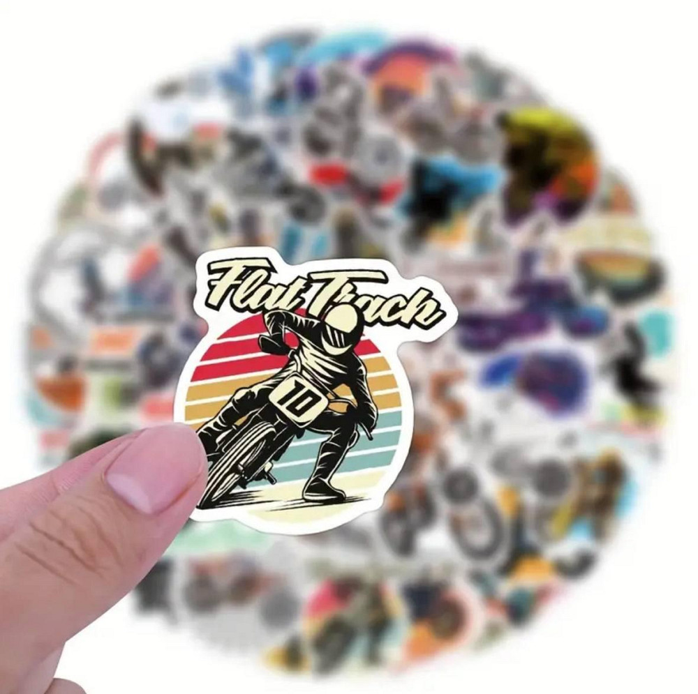 Наклейки Мотокрос 65 шт – набор стикеров для ноутбука, телефона, шлема Киев - изображение 4