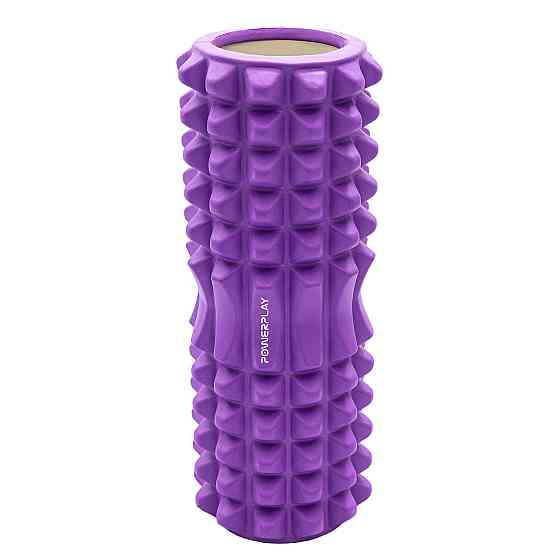 Масажний ролик (роллер) PowerPlay 4405 EVA Massage Roller Фіолетовий (33x12см.) Кам'янське