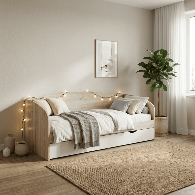 Ліжко односпальне Еверест Комфорт 80х190 см Дуб сонома/Білий (DTM-073879) Львів - фото 10