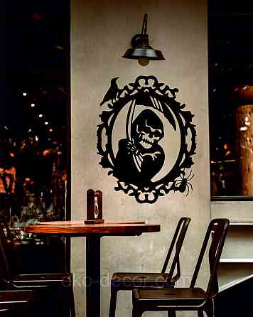 Декоративное настенное Панно «Смерть с косой», Декор на стену 110*86 см, Черный Киев