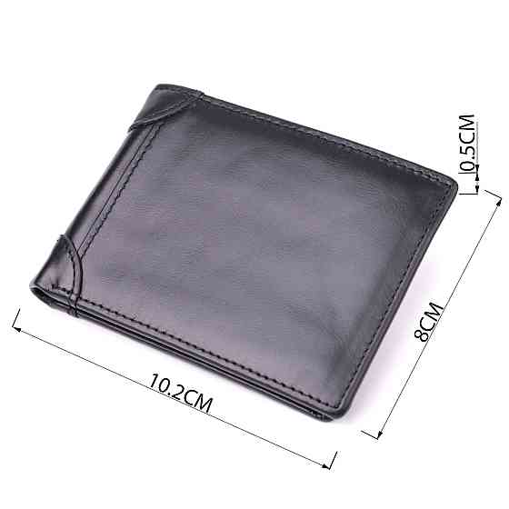 Небольшой мужской бумажник без застежки из натуральной кожи Vintage sale_15097 Черный Киев