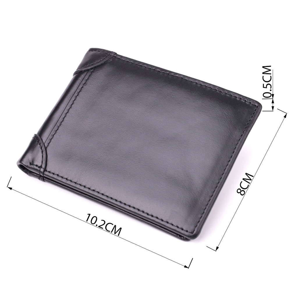 Невеликий чоловічий гаманець без застібки з натуральної шкіри Vintage sale_15097 Чорний Київ - фото 3