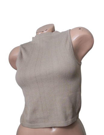 Майка жіноча-топ під горло без рукавів Какао L/XL Харків