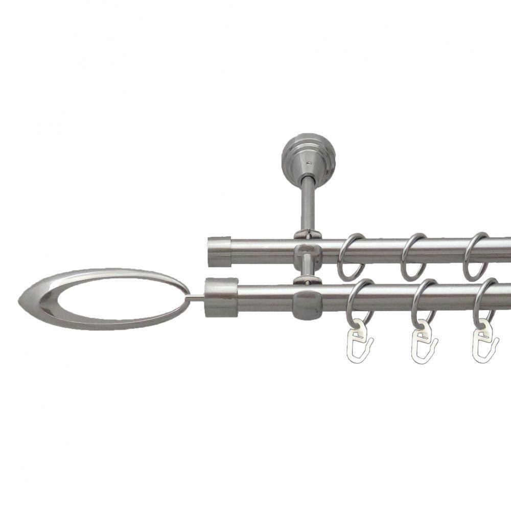 Карниз Orvit Венеція металевий дворядний відкритий гладка труба кільце металеве Нержавіюча Сталь 16\16 мм 240 Львов - изображение 1