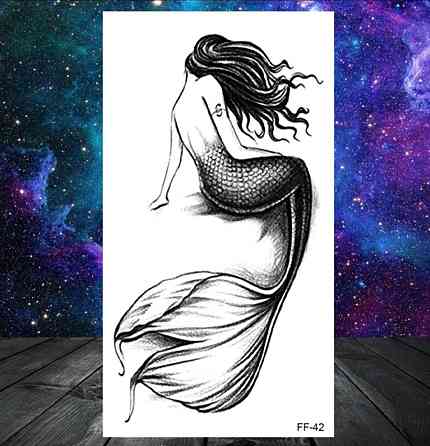 Перекладна татуювання "Русалка" - розмір стікера 10*6см Київ