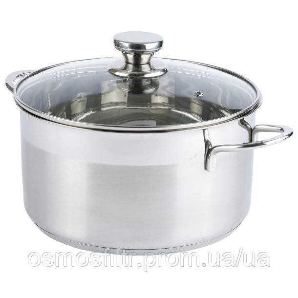 Каструля Axentia Brilliant Ø 24 см 5.8 л зі скляною кришкою нерж сталь Н 13 см (135942) Київ - фото 2