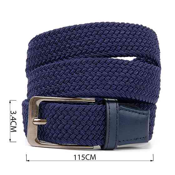 Текстильный мужской ремень классика Vintage 20524 Синий Киев