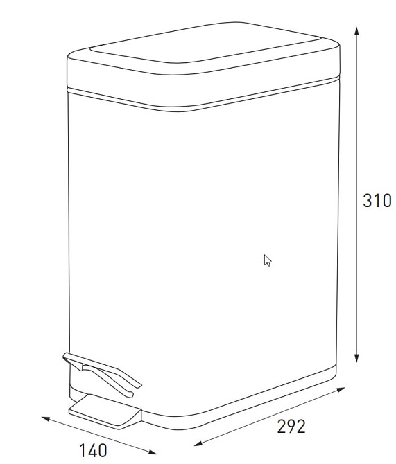Відро для сміття з плавним закриттям прямокутне Zerix Sansa-TC0105 SS Color 5л колір нержавійка (ZX5893) Київ - фото 3