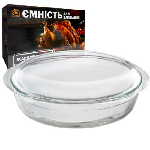 Ємність для запікання 4л 32*20*10см овальна з кришкою з ручками 50019-01 S&T Житомир - фото 1
