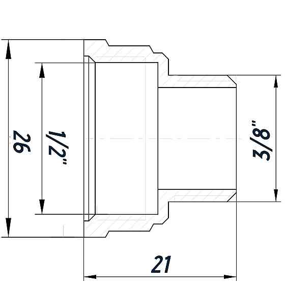 Перехідник редукційний 1/2″х3/8″ВЗ нікельований восьмигранний NK323O OPTIMUM (000030796) Київ