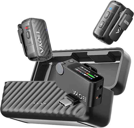 Мікрофон подвійний бездротовий / рекордер з ШІ шумозаглушенням для телефону камери Type-C BOYAMIC 2-01 SBR Київ