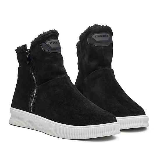 Чоловічі зимові стильні черевики з натуральної шкіри та хутра Харків