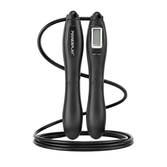 Скакалка з лічильником PowerPlay 4216 Jump Rope Чорна 2.8 см. Кам'янське