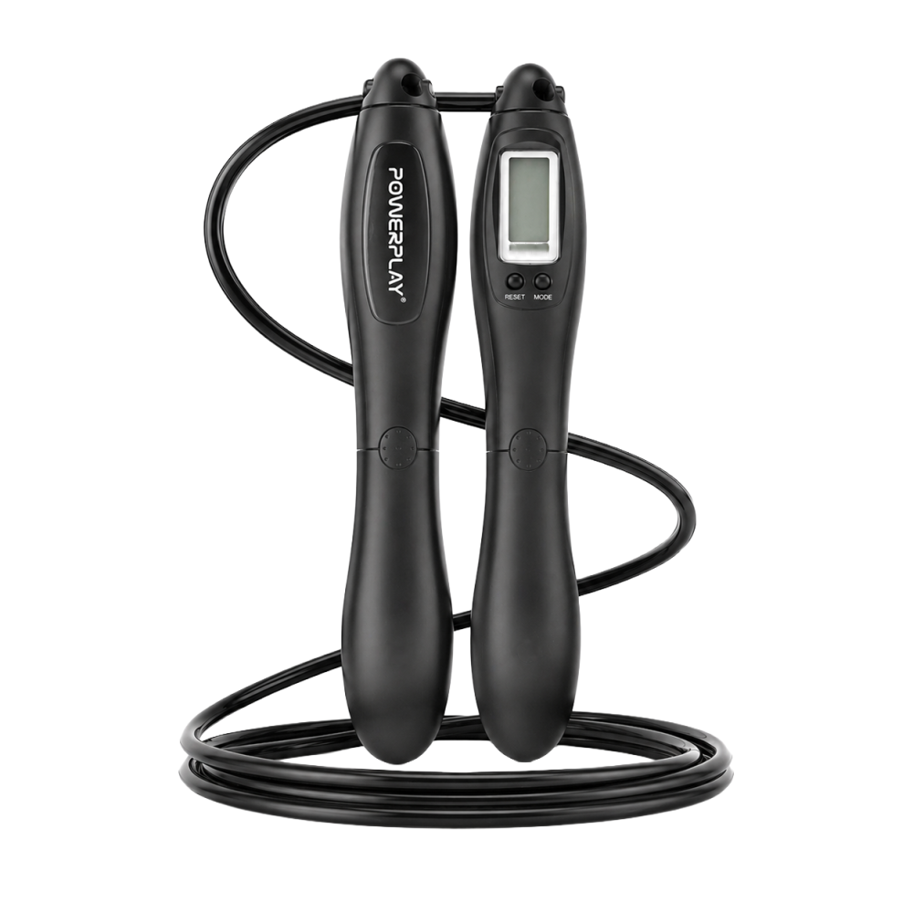 Скакалка з лічильником PowerPlay 4216 Jump Rope Чорна 2.8 см. Кам'янське - фото 1