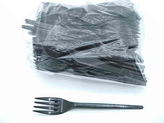 Вилки пластикові 100 шт Чорні Юніта Харків